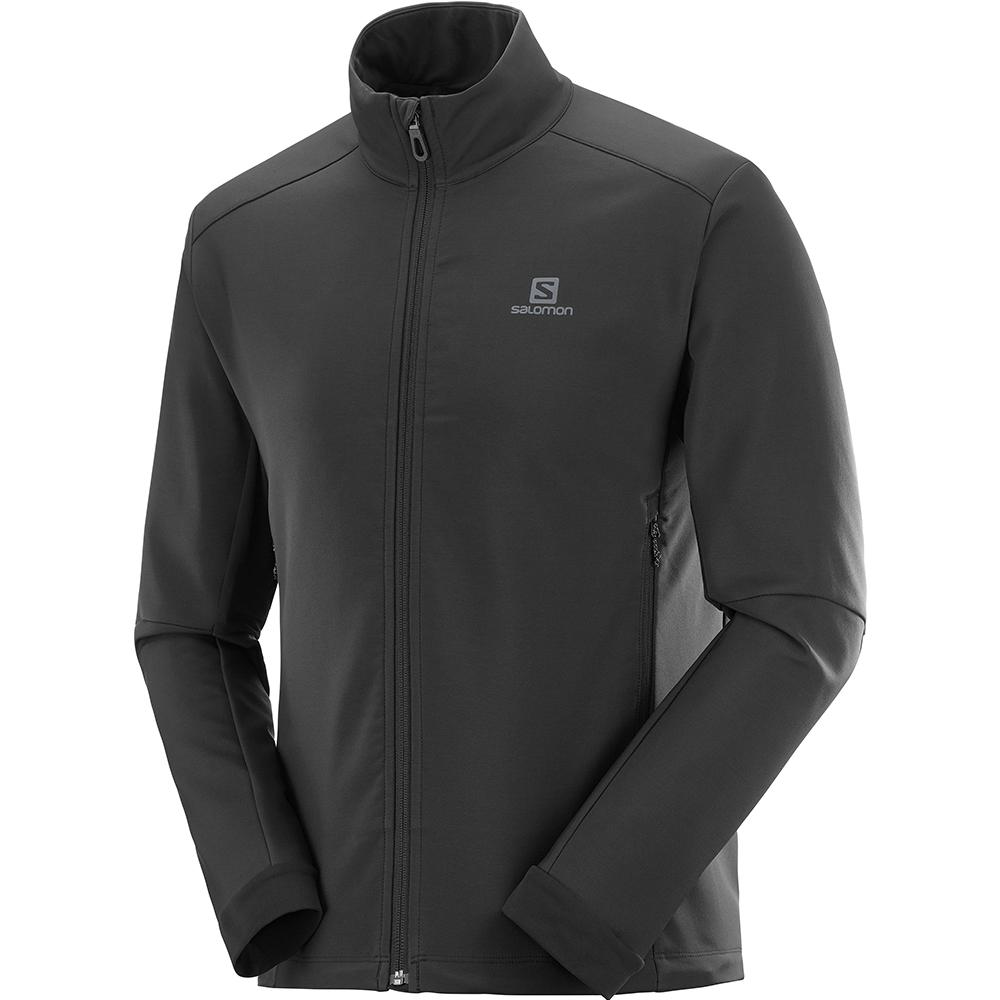 Salomon Israel AGILE SOFTSHELL JKT M - Mens Jackets - Black (QJRU-84250)